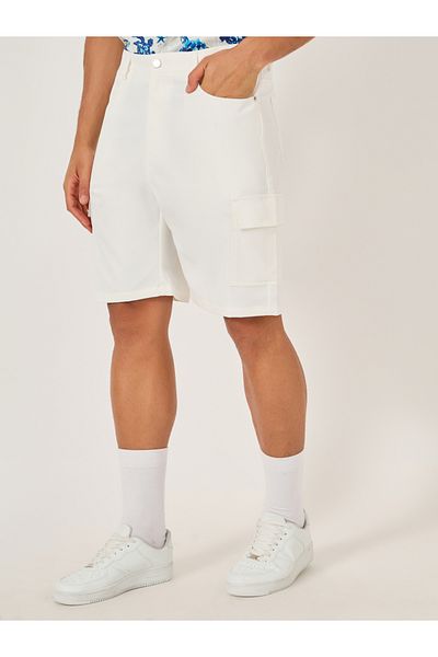 Take Two By Styli Plain Flap Pocket Shorts with Belt Loops