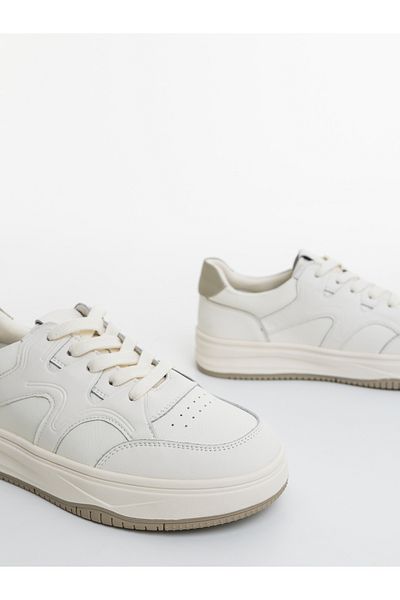 Kalapod Women's white sports shoes made of natural leather Sabrela
