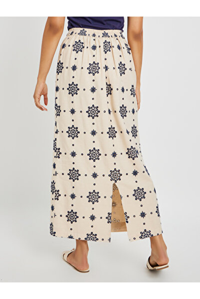 Styli Schiffli Elastic Waistband A-Line Skirt