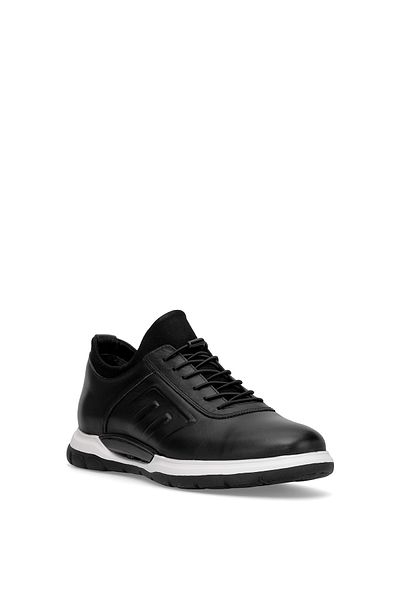 Voyager Y1033 Men's Genuine Leather Casual Shoes Black