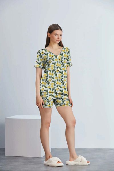 ÇAĞ MODA Σετ πιτζάμες 2 τεμαχίων με σορτς Viscose Lycra