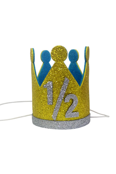 Probest DESIGN Half Birthday Birthday Crown Gold - Baby Party Hat, Mini Birth...