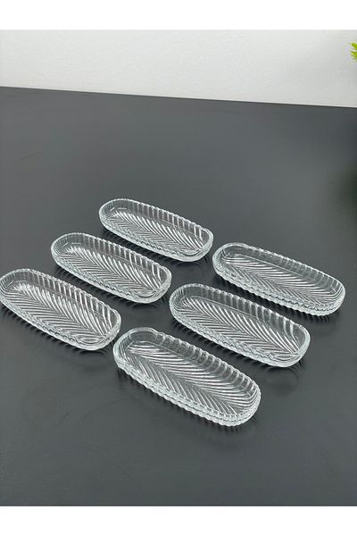 YzHome 6-Piece Glass Mini Boat Plate Bowl Breakfast Bowl 14*6cm