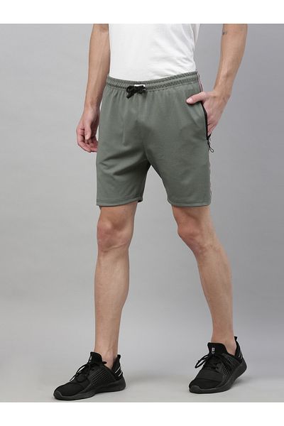 Bushirt By Styli Side Tape Zipped Pockets Shorts with Drawstring