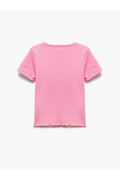 Koton Tricou cu mânecă scurtă din bumbac, cu decolteu, cu imprimeu