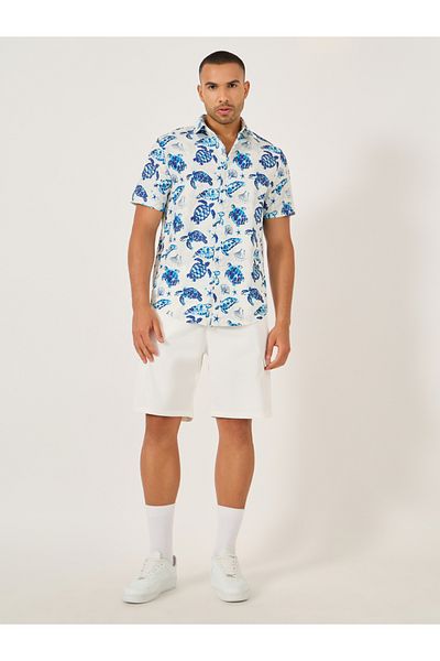 Take Two By Styli Plain Flap Pocket Shorts with Belt Loops