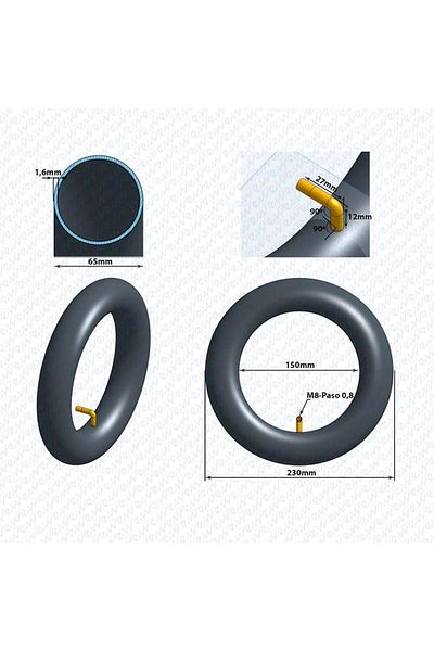 OEM Electric scooter tire 10x2.5, valve 90x90