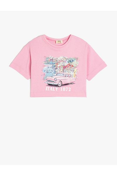 Koton City Print Crew Neck Short Sleeve Cotton T-Shirt