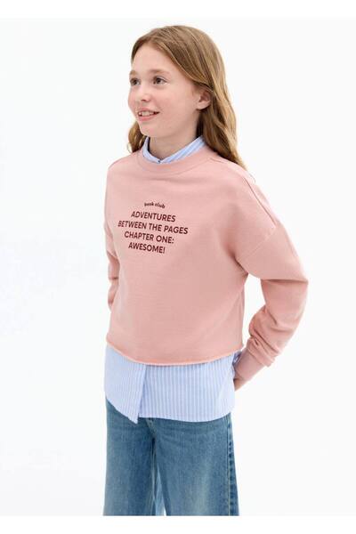 MANGO Kids Yazılı ve desenli sweatshirt