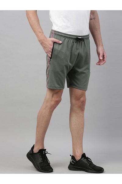 Bushirt By Styli Side Tape Zipped Pockets Shorts with Drawstring