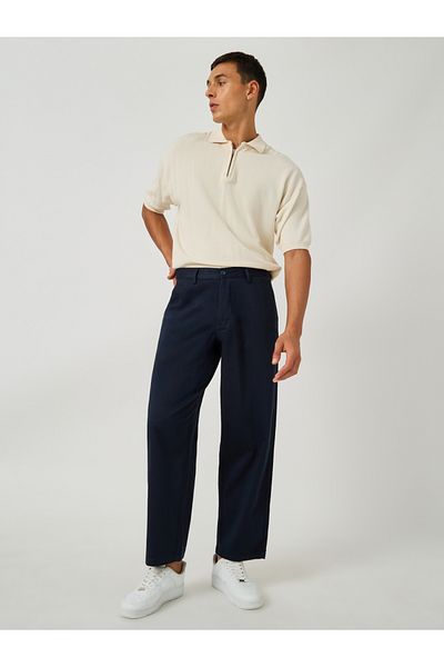 Styli Plain Stretch Satin Wide Leg Chino Pants
