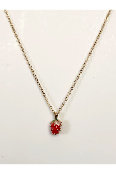 Güneş Kırtasiye Çilek Uçlu Çelik Zincir Kolye Minimal Zarif