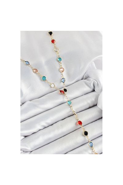 Skygo Brass Assortment Model Gold Color Zircon Stone Y Necklace - Tj-Bko10249
