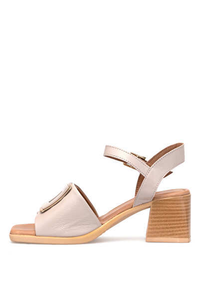 Ayakkabı Fuarı Elit Brk488 Women's Genuine Leather Classic Heeled Shoes Mink