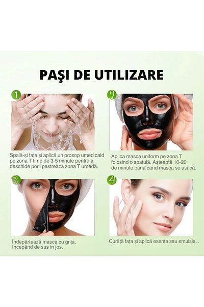 OEM Mască facială detașabilă Mooyam cu cărbune activ - curățare profundă, îndepărtare puncte negre și purificare
