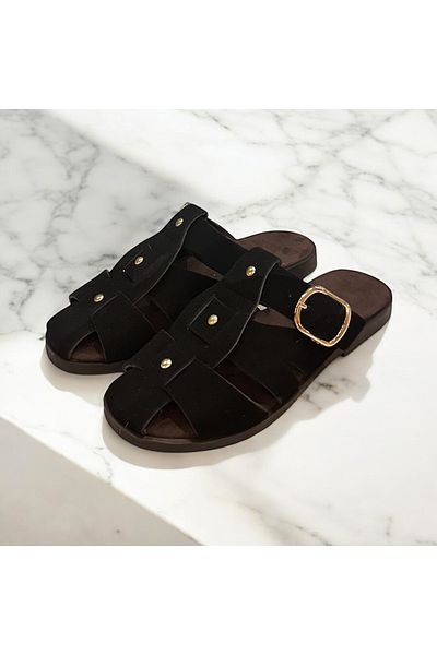 runa shoes Suede Closed Front Slippers