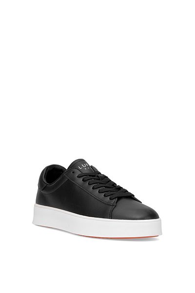 Lufian 112230254 Anton Men's Genuine Leather Classic Sneaker Black