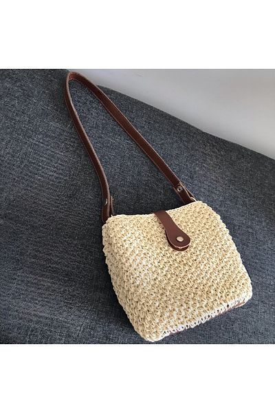 By G Tasarım Straw Color Paper Rope Shoulder Bag