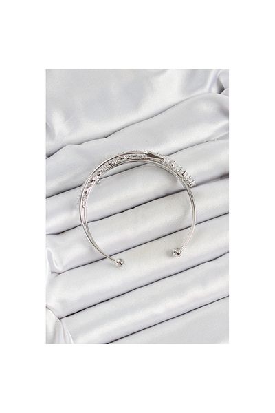 Skygo Brass Silver Color Barley Zircon Stone Women's Bracelet - Tj-Bb7064