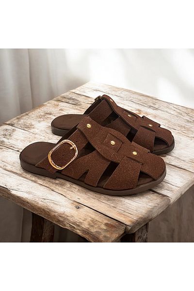 runa shoes Suede Closed Front Slippers