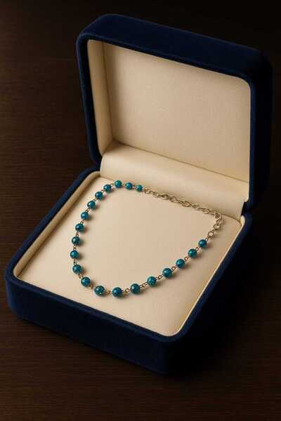 MODA Handmade Lampwork Glass Bead Necklace - Mystic Blue