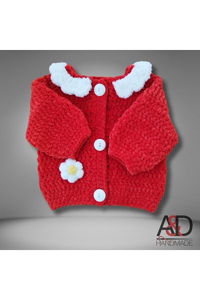 A&D HANDMADE Velvet Children's Cardigan>Girls' Clothing>Baby Clothing>Children's Clothing>Cardigan>Baby Coats>Baby Room