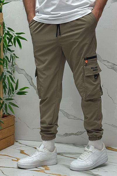 WAFRA Men's Zipper Detailed Parachute Cargo Pants (Narrow Cut)