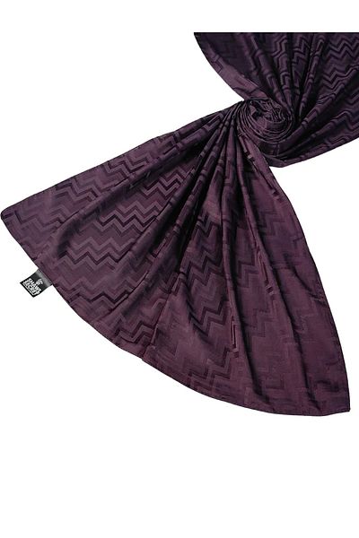 mim eşarp Silky Textured Jacquard Zigzag Patterned Shawl 75X190 cm