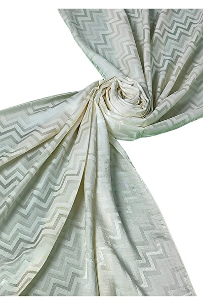 mim eşarp Σάλι με μοτίβο ζιγκ-ζαγκ με μεταξένια υφή 75x190 cm