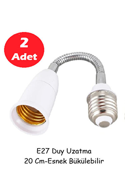 Vwin E27 Duy Uzatma Metal 20 Cm Esnek Bükülebilir (2 Adet)