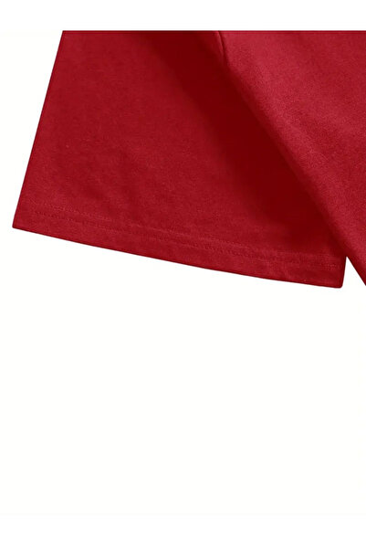 Touz Moda Labubu Kids Design Unisex Oversize Red T-Shirt