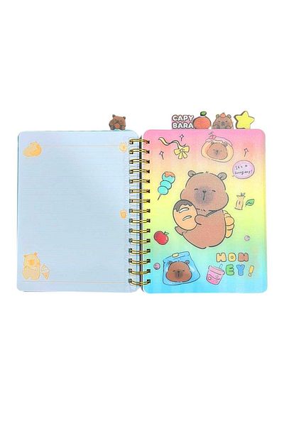 Art Tone Capybara Notebook 3D-Pp010 3D Spiralized Bookmark 15X21 Lined