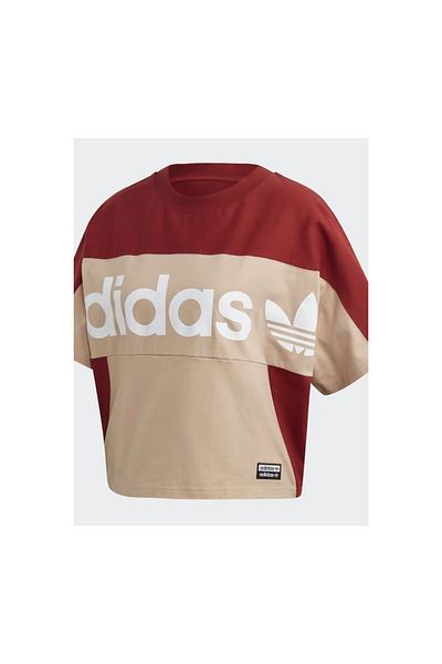 adidas Tricou Boxy, damă, culoare cărămiziu și crem, mărimea S