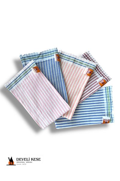 Develi Pouch 1973 Medium Hard Bath and Hammam Pouch Flos Silk Lineo -Blue (1 Pc)