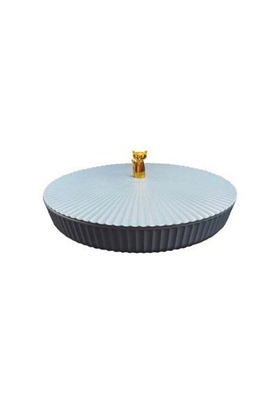 Generic Modern Serving Platter for Nuts and Snacks - 5 Practical Compartments with Stylish Design - Blue (28cm x 5cm x 11cm)