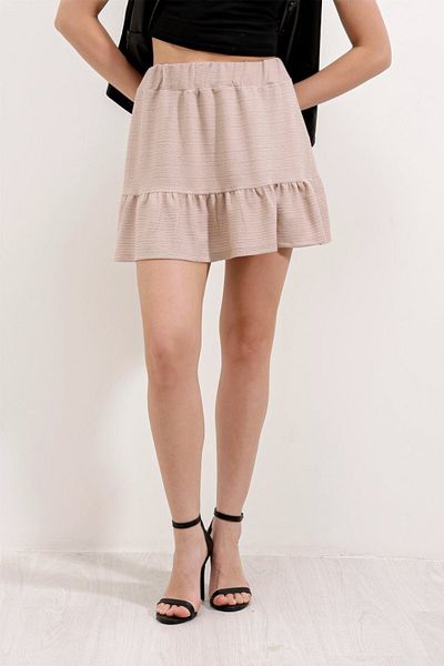 D&M Life Collection 1884 Knitted Mini Skirt - Beige