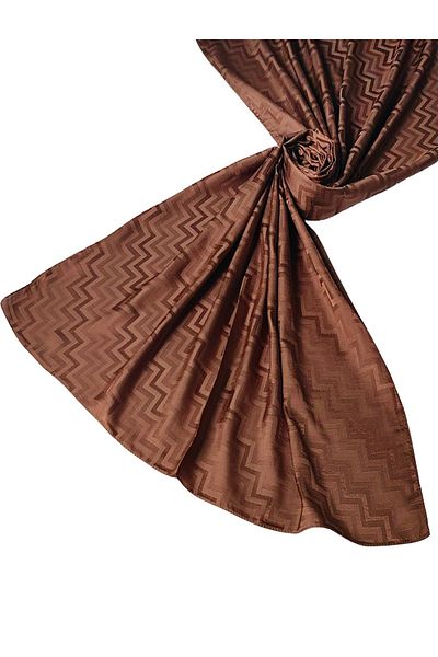 mim eşarp Silky Textured Jacquard Zigzag Patterned Shawl 75X190 cm