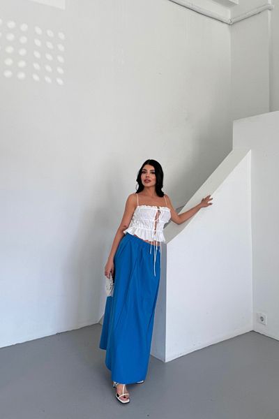 D&M Life Collection Skirt şanel boy soft fabric - Cobalt