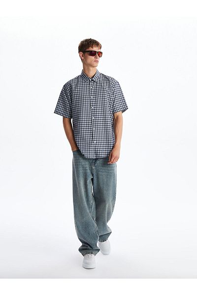 LC Waikiki Comfortable Fit Short Sleeve Plaid Men's Shirt