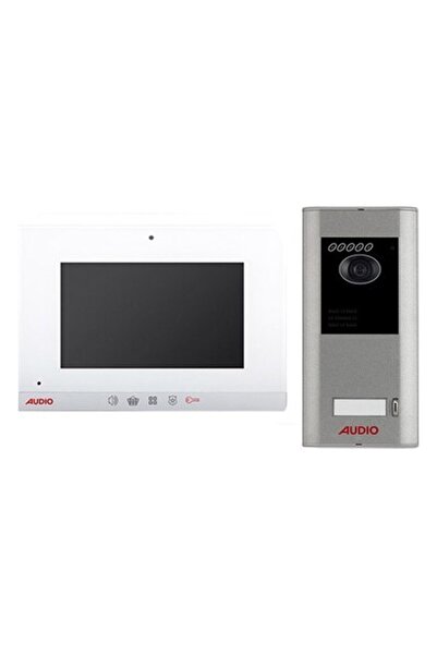 AUDİO AUDIO 001461A 7 Inç Bus Plus Beyaz Mekanik Butonlu Görüntülü Villa Set