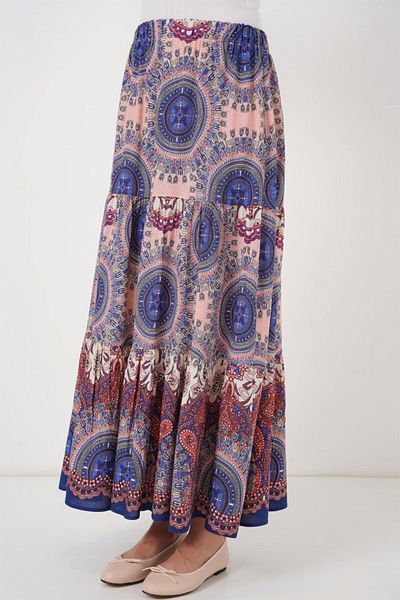 D&M Life Collection 1898 Patterned Long Skirt - Saks - 42