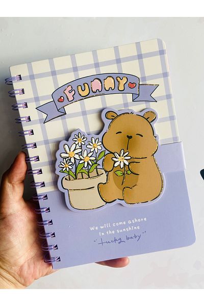 synshop Capybara Capybara Fun Pages Lined Spiral Notebook A5 Anime School Stationery Office Gift