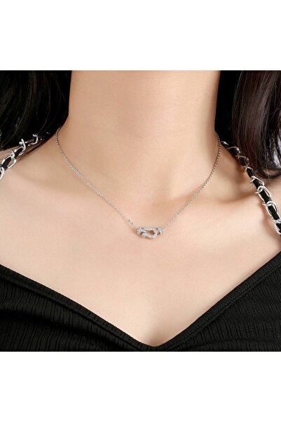 çelik takı design قلادة فضية اللون أنيقة مضادة للحساسية