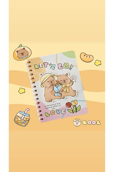 synshop Capybara Capybara Fun Pages Lined Spiral Notebook A5 Anime School Stationery Office Gift