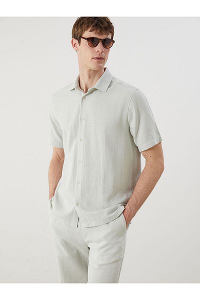 LC Waikiki Regular Fit Short Sleeve Dobby Men's Shirt