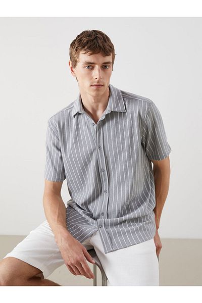 LC Waikiki Regular Fit Short Sleeve Striped Men's Shirt