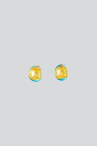 stravis Enameled Round Earrings
