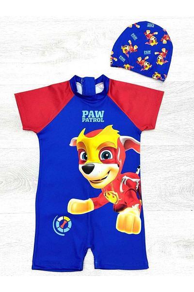 mikam Boy's Uv Protection Short-Sleeved Shorts Swimsuit Zipper Jumpsuit Beachwear