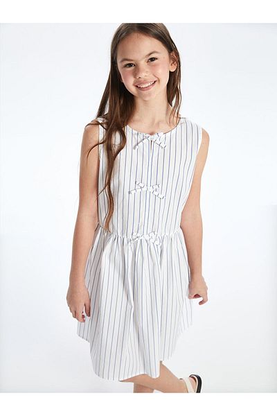 LC Waikiki Lcw Crew Neck Striped Girls Dress Fast Fashion