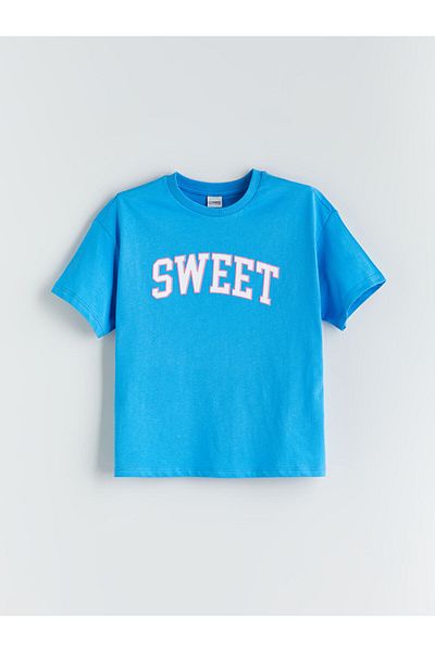 LC Waikiki Green Crew Neck Girl's T-Shirt